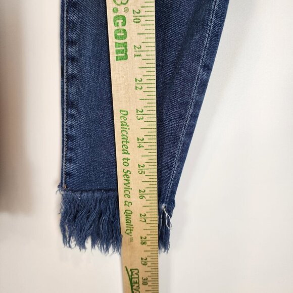 Frame Le Skinny de Jeanne Shredded Raw Hem Denim Jeans Distressed Stretch sz 26 - Picture 11 of 11